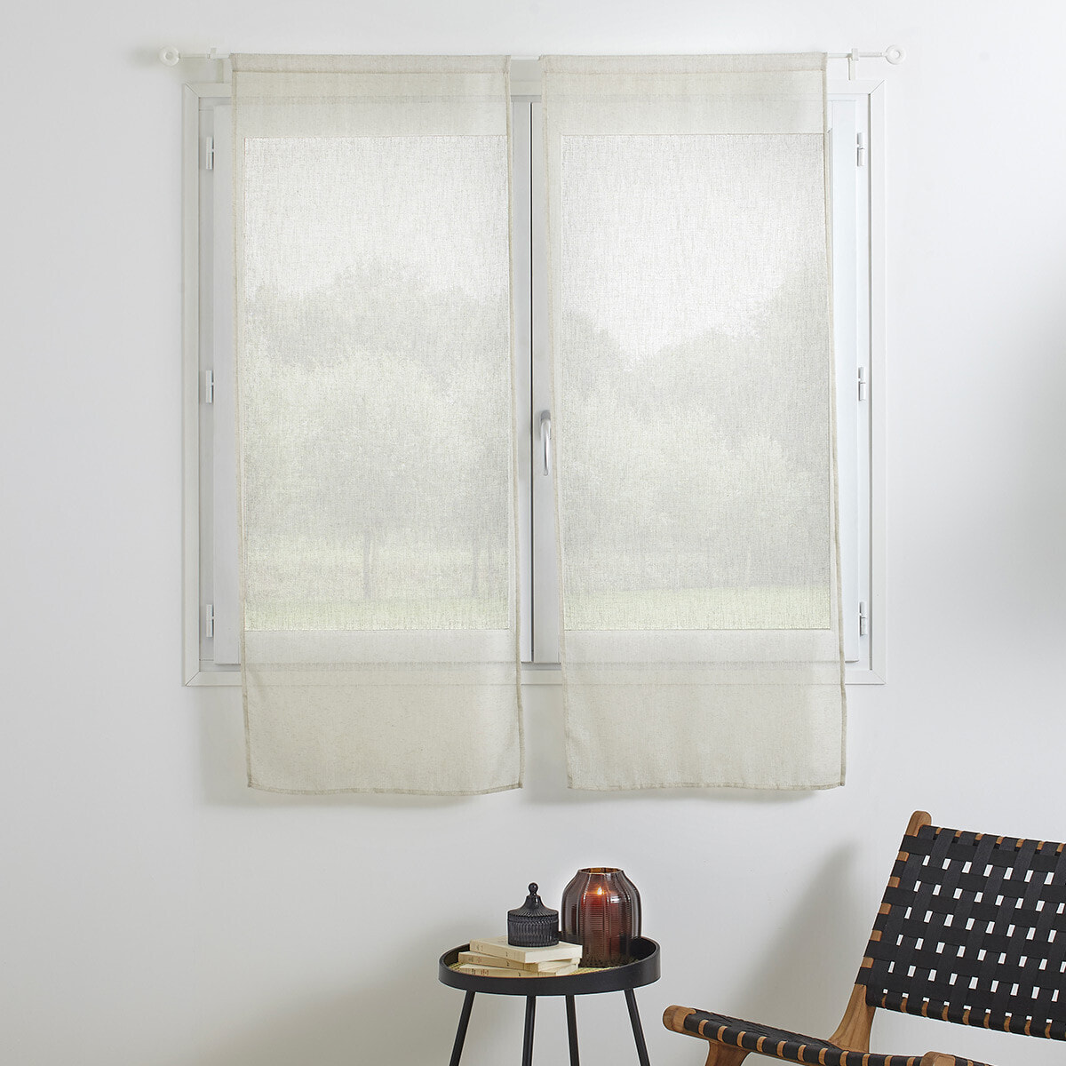 Lot de 2 voilages "Fred" - lin 60x160 cm