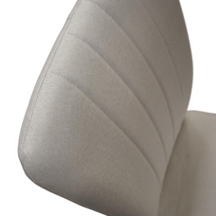 Set di 6 sedie AMSTERDAM in tessuto beige e gambe in metallo nero