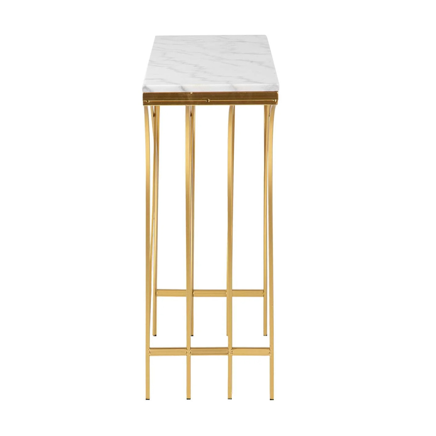 Consola Metal Mármol Blanco 104x30x79 Cm