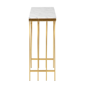 Consola Metal Mármol Blanco 104x30x79 Cm