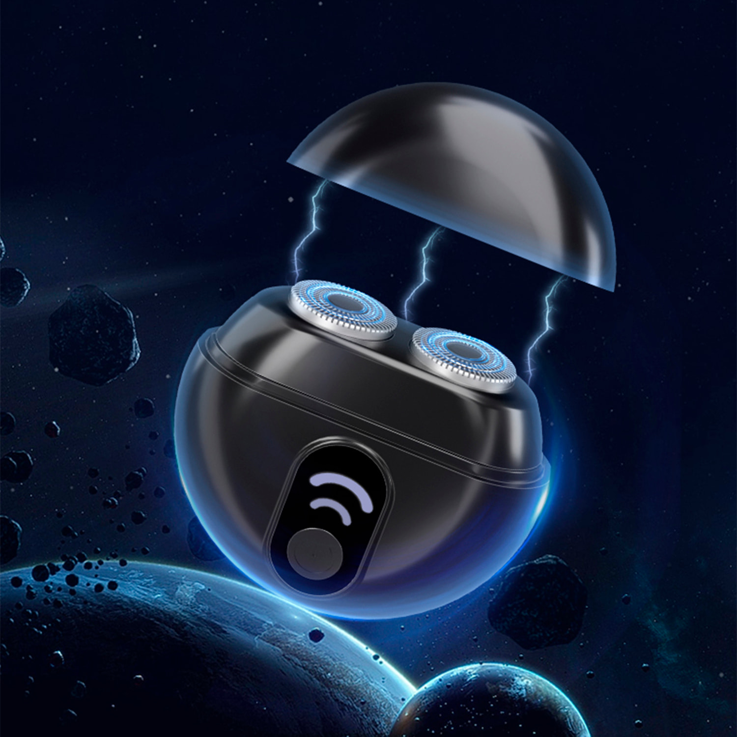 Rasoi elettrico con 2 velocità e coperchio protettivo.