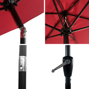 Parasol droit HAPUNA rond - Rouge
