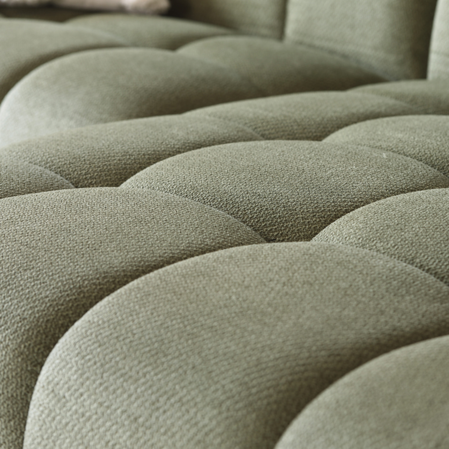 ALINE Canapé d'angle 3 places nuage en velours vert