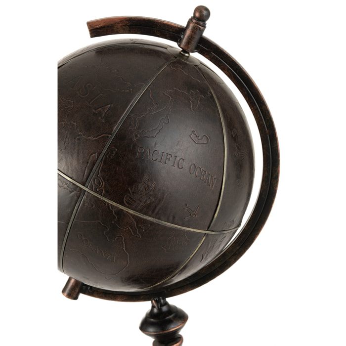 J-Line globe Gravure - métal - marron foncé