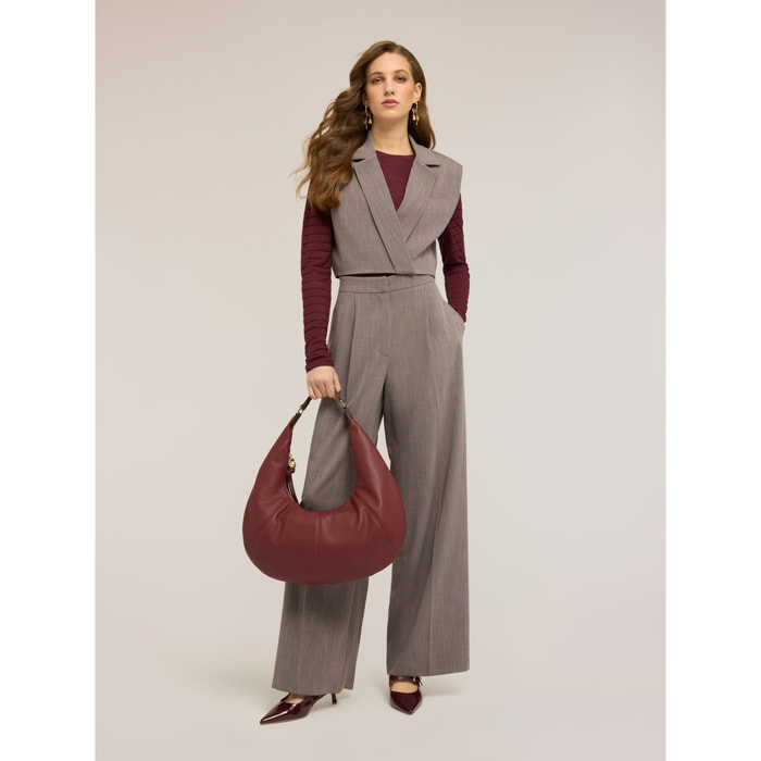 Motivi - Pantalones palazzo en hilo teñido - Gris