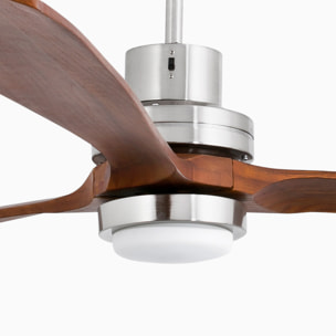 LANTAU XL Ventilatore a soffitto nichel opaco/noce