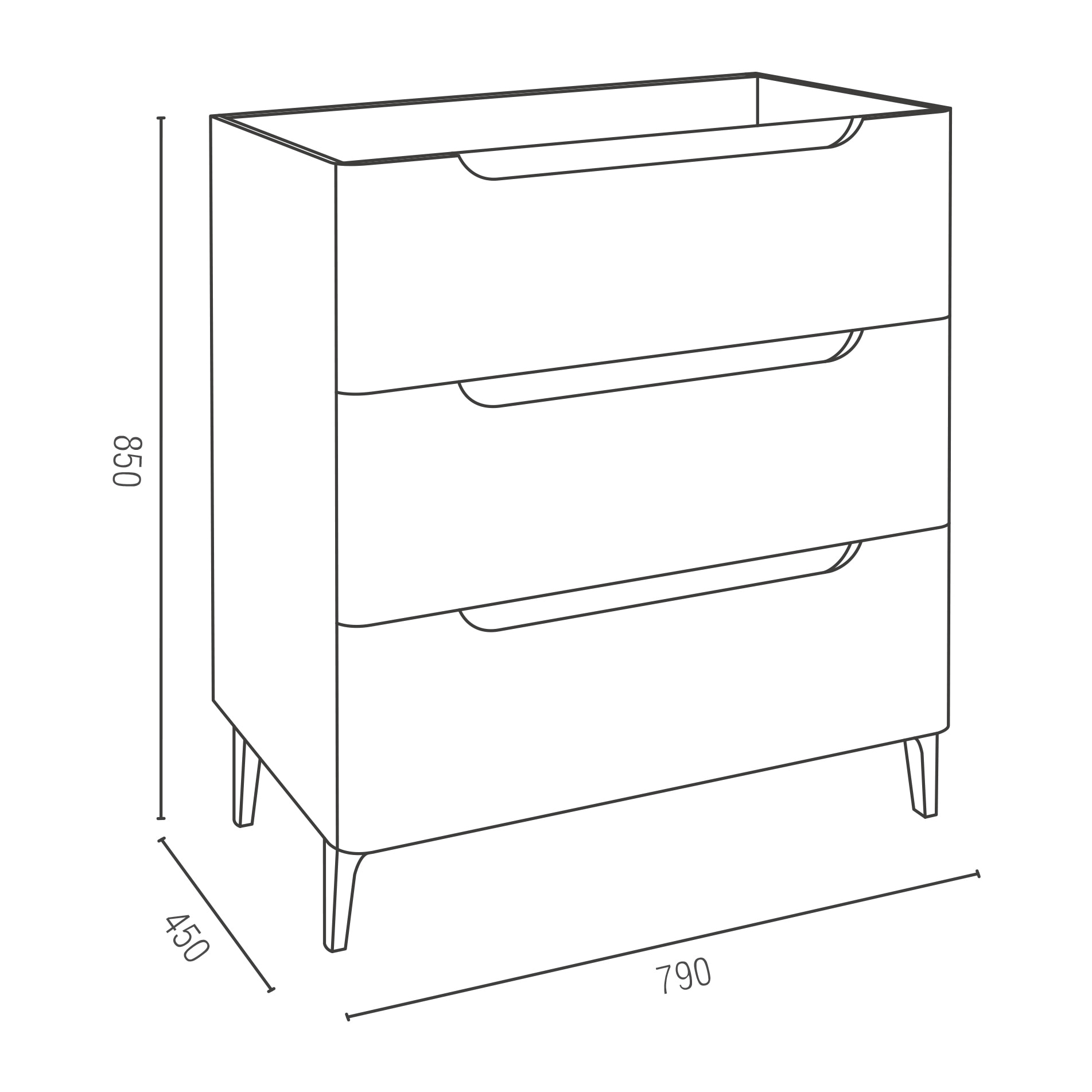 Meuble de salle de bains 80cm 3 tiroirs Chêne Clair - Vasque céramique blanche - JOTA
