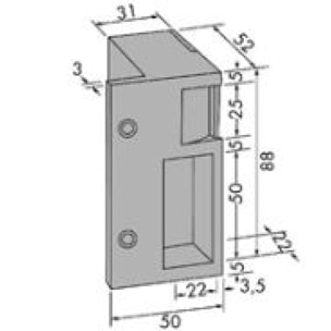 Gâche horizontale 12V à établissement JPM Contact stationnaire - Droite - 10111B-01-1A