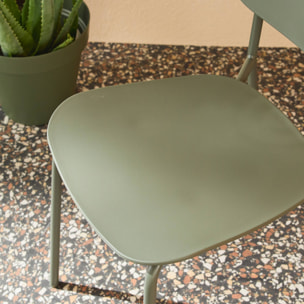 Chaise de jardin empilable acier et plastique (lot de 2) LIVA
