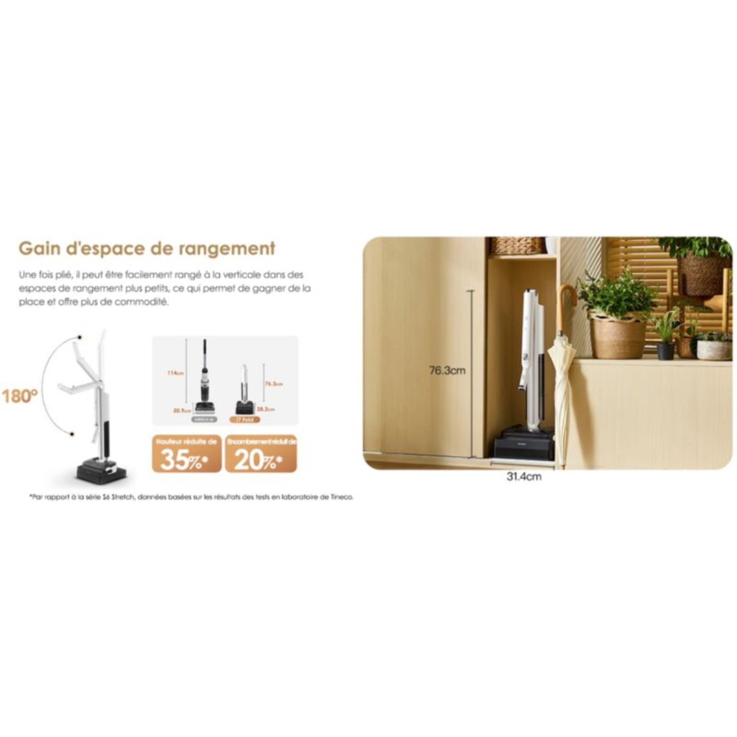 Aspirateur laveur TINECO pliable Floor One I7 Fold Premium