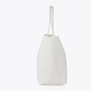 Shopper effetto pelle monogramma con logo ovale pendente