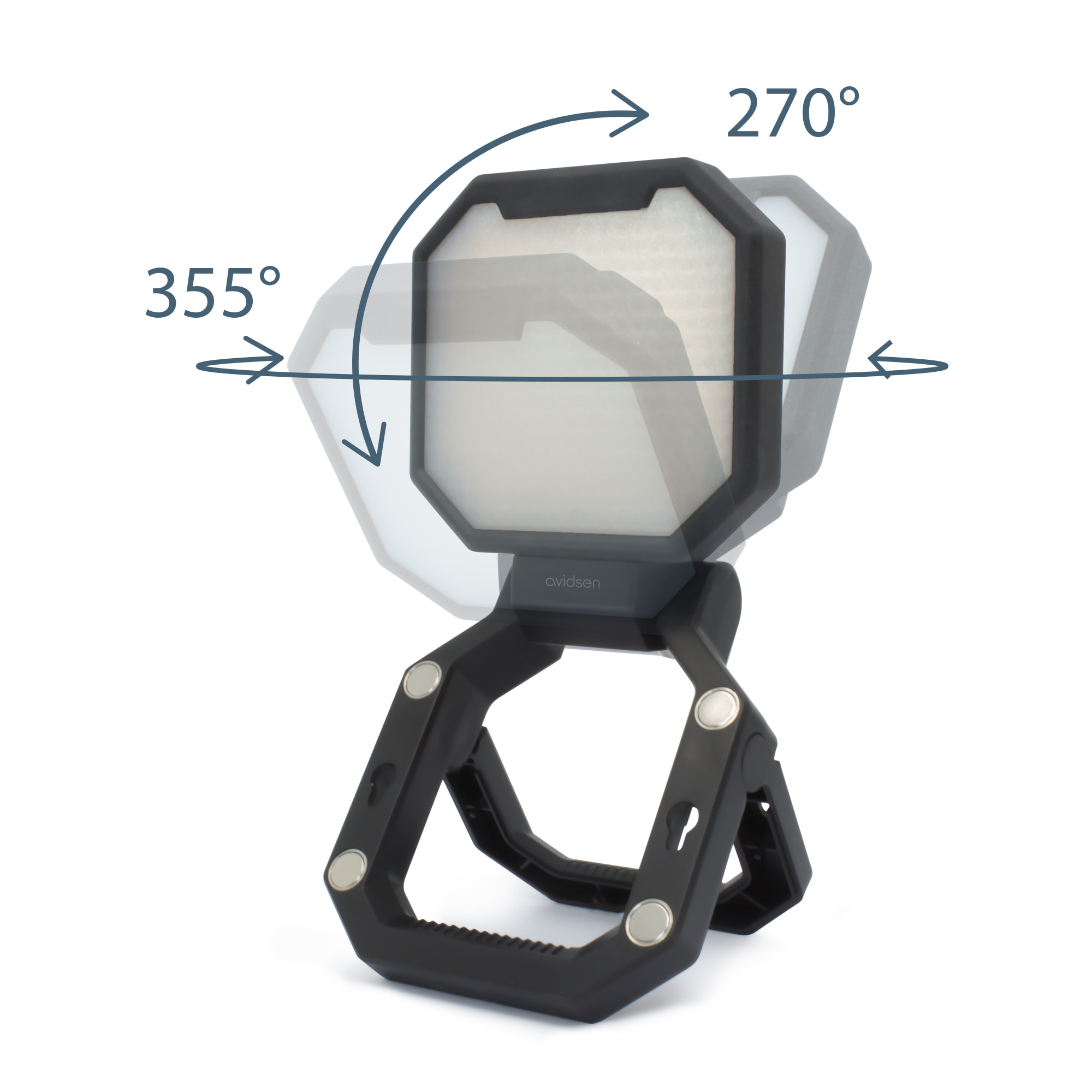 Projecteur LED rechargeable 2000 lumens 3 modes d'éclairage fonction batterie externe - Avidsen - 103674