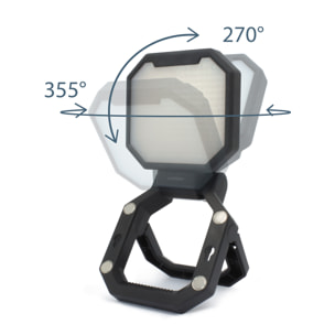 Projecteur LED rechargeable 2000 lumens 3 modes d'éclairage fonction batterie externe - Avidsen - 103674