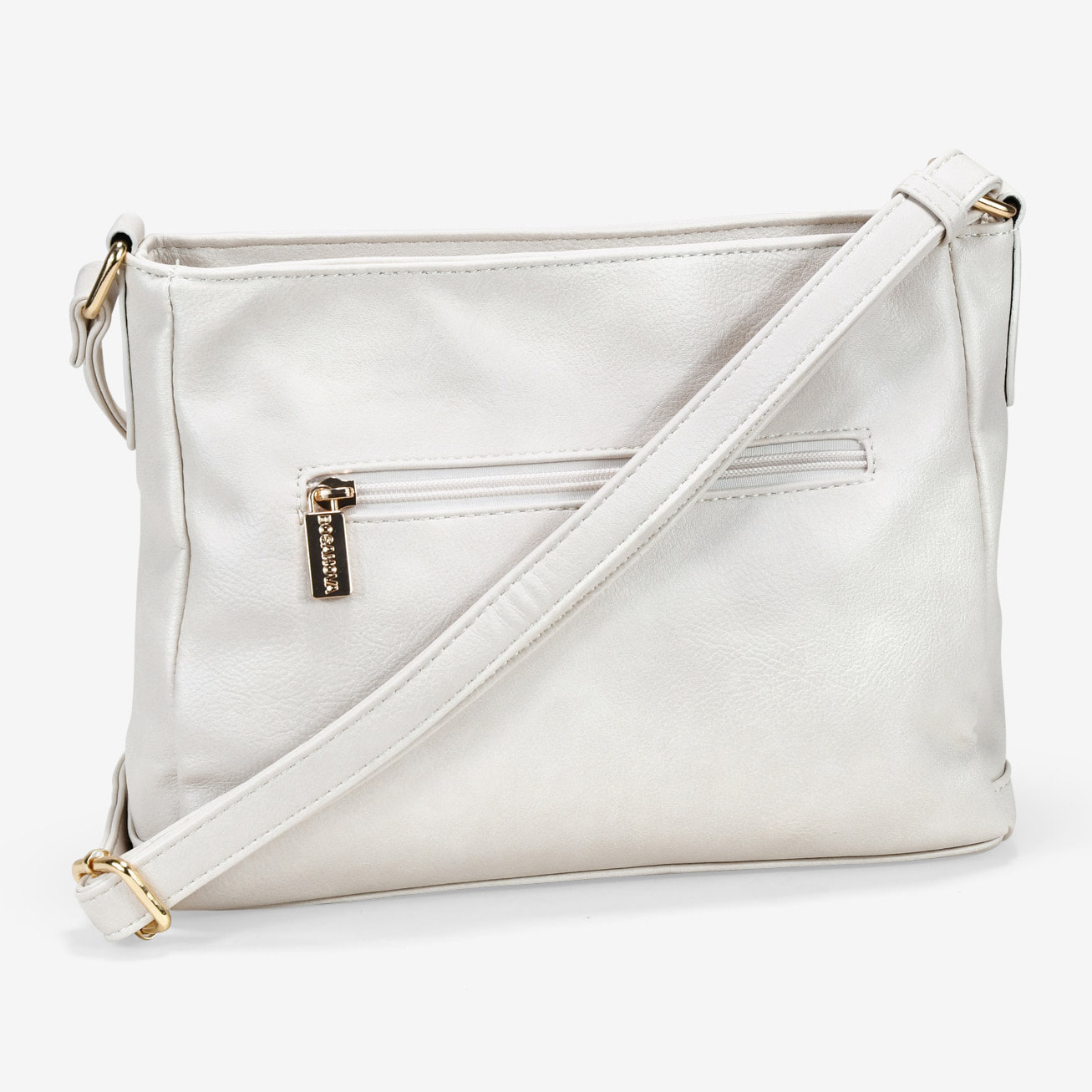 Bolso bandolera beige con cremallera