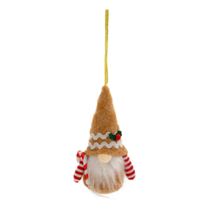 Sujet gnome pain d'épice textile H.14cm
