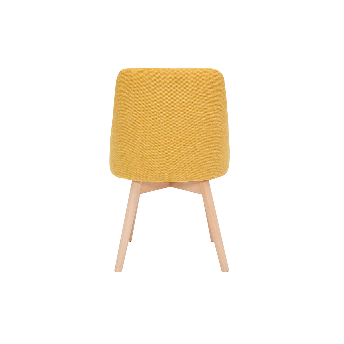 Chaises scandinaves en tissu effet velours texturé jaune moutarde et bois clair (lot de 2) HIGGINS