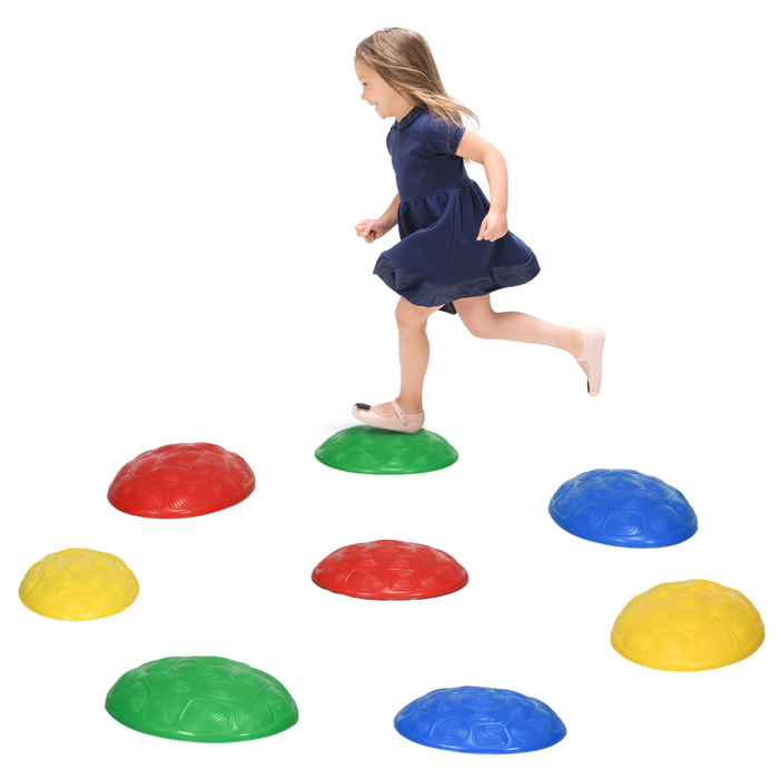 Piedras de Equilibrio para Niños de 3-8 Años Conjunto de 8 Piezas Bloques de Equilibrio Apilables con Base Antideslizante para Entrenamiento de Equilibrio y Promover la Coordinación Multicolor