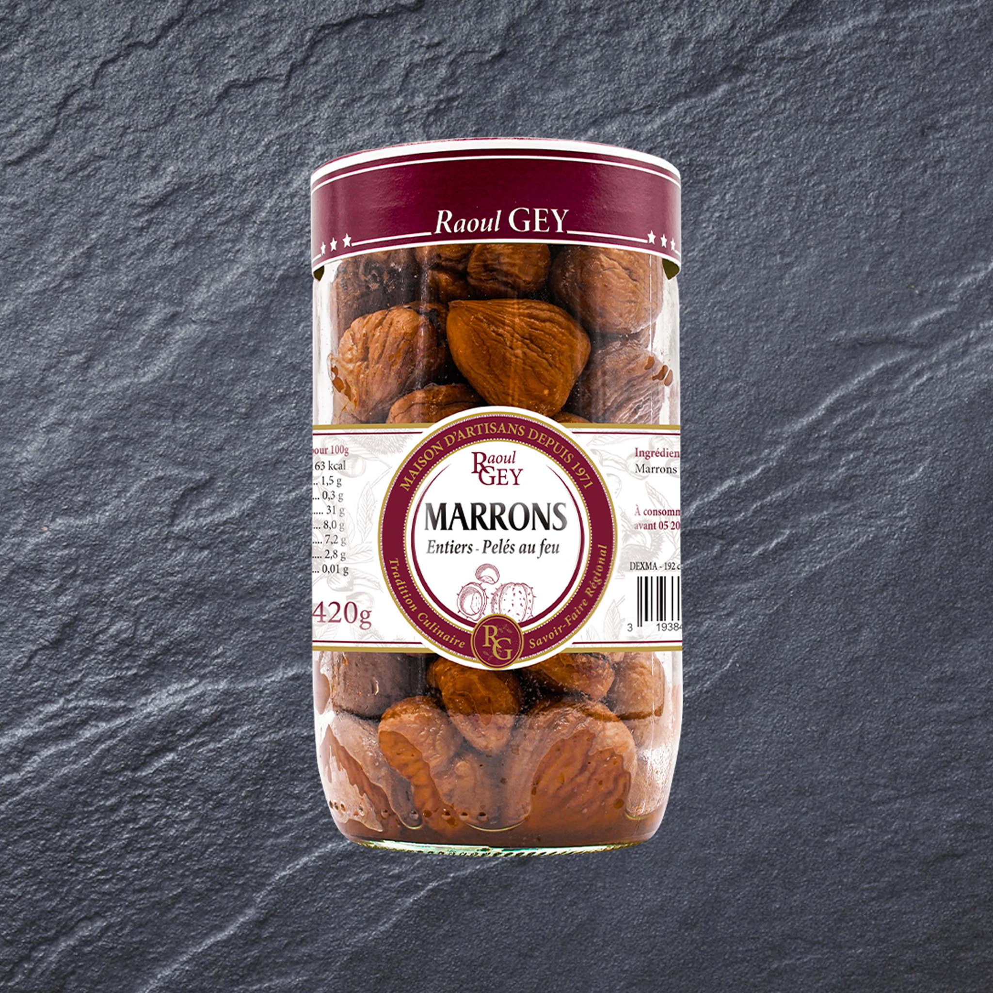Marrons Entiers Pélés au feu - 420g - France