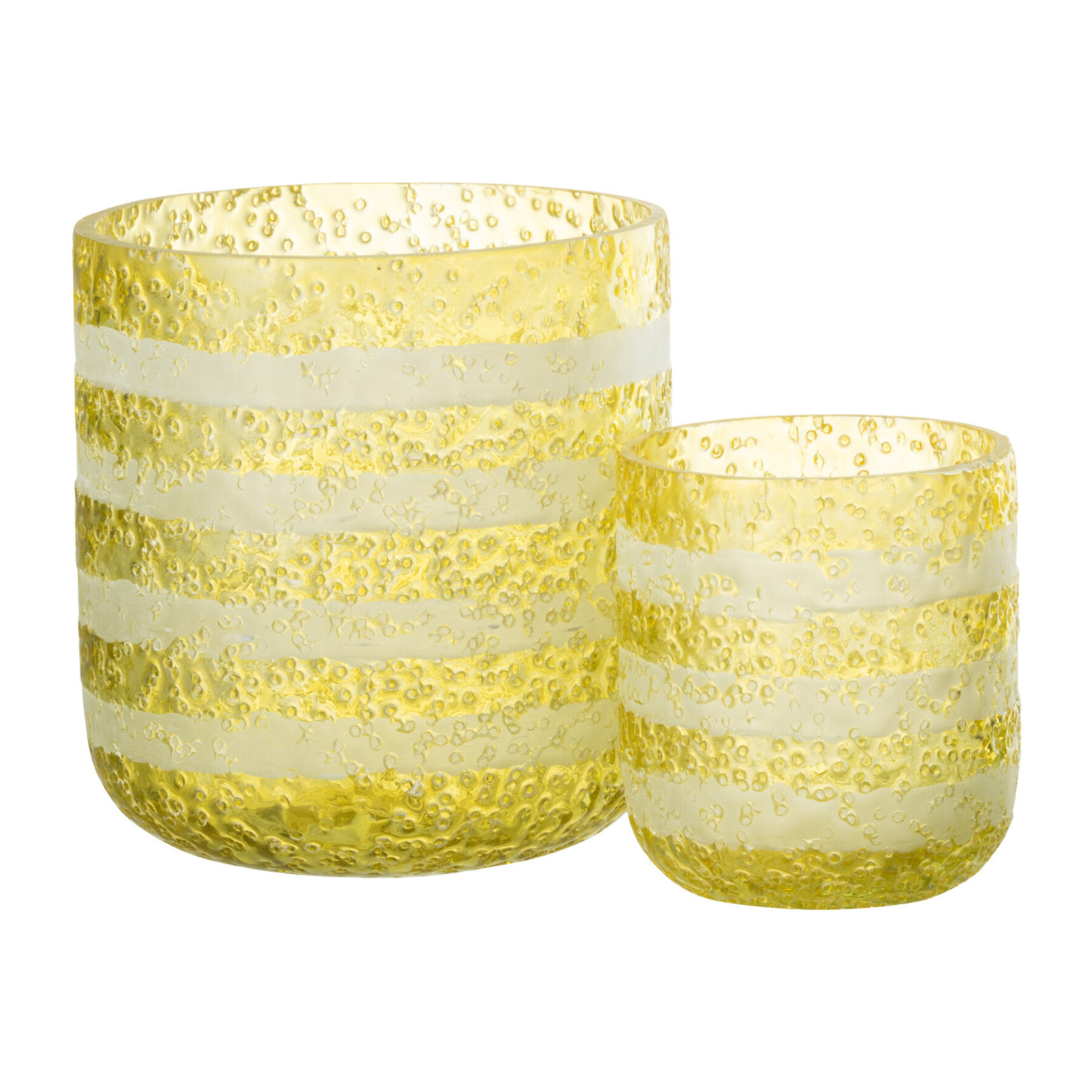 J-Line photophore Lignes - verre - jaune/blanc - large
