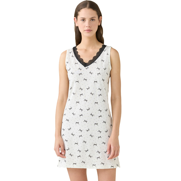 Camicia da notte donna estiva in cotone articolo cherie. Noidinotte