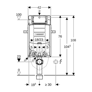 KOMBIFIX Elément de montage pour WC suspendu, 108 cm, réservoir UP320 à encastrer Sigma 12 cm (110.367.00.5)