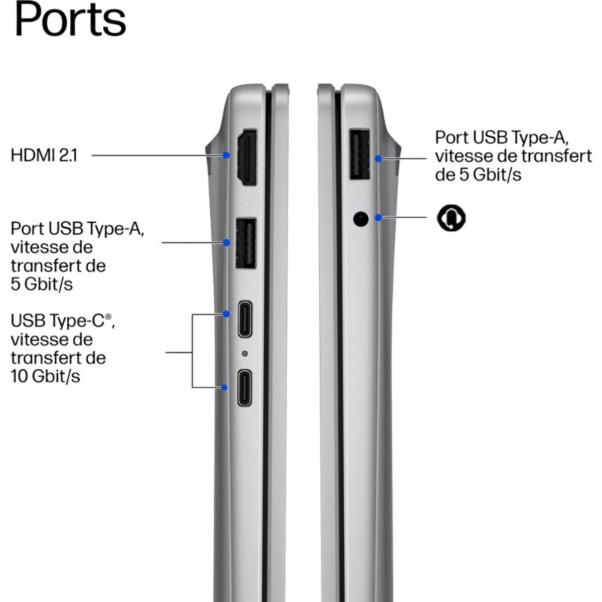 Ordinateur portable HP 16-bz0040nfx 16 pouces Snapdragon X 8 Go RAM LPDDR5x SSD 512 Go