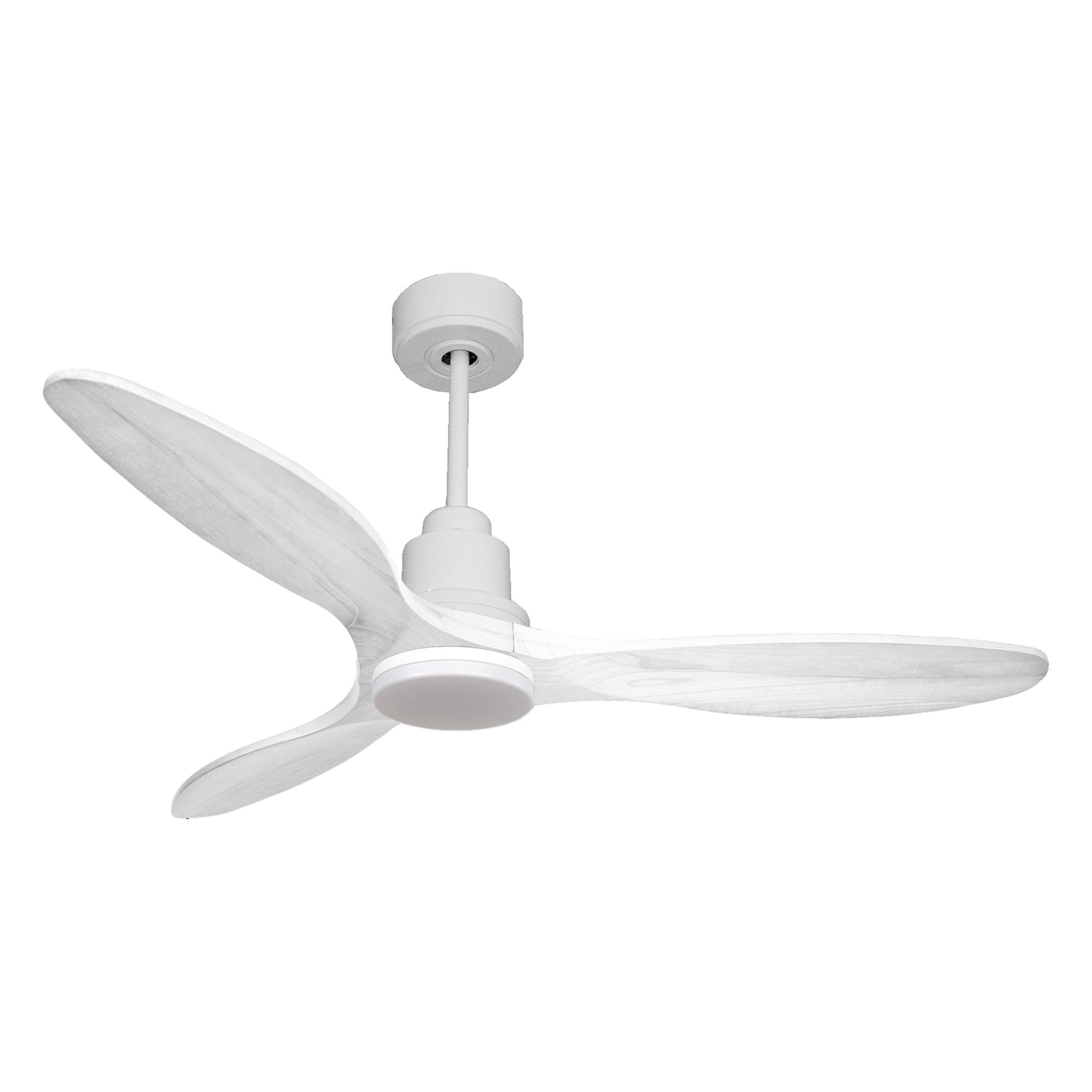 Ventilador de techo Modo Invierno/Verano Termostato Dimable Wifi Motor DC Techos Inclinados Mando a Distancia Luz tres tonos Hypersilence Memoria Vendible Shopify (AUTOMATICO) SantoriniD132C04LED64460 PURLINE
