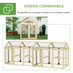 Gallinero para Exterior, 140x88,5x106 cm, Gallinero de Madera para 1-3 Gallinas con 3 Perchas y 2 Puertas con Cierre, para Gallinas, Conejos, Patos, Madera Natural