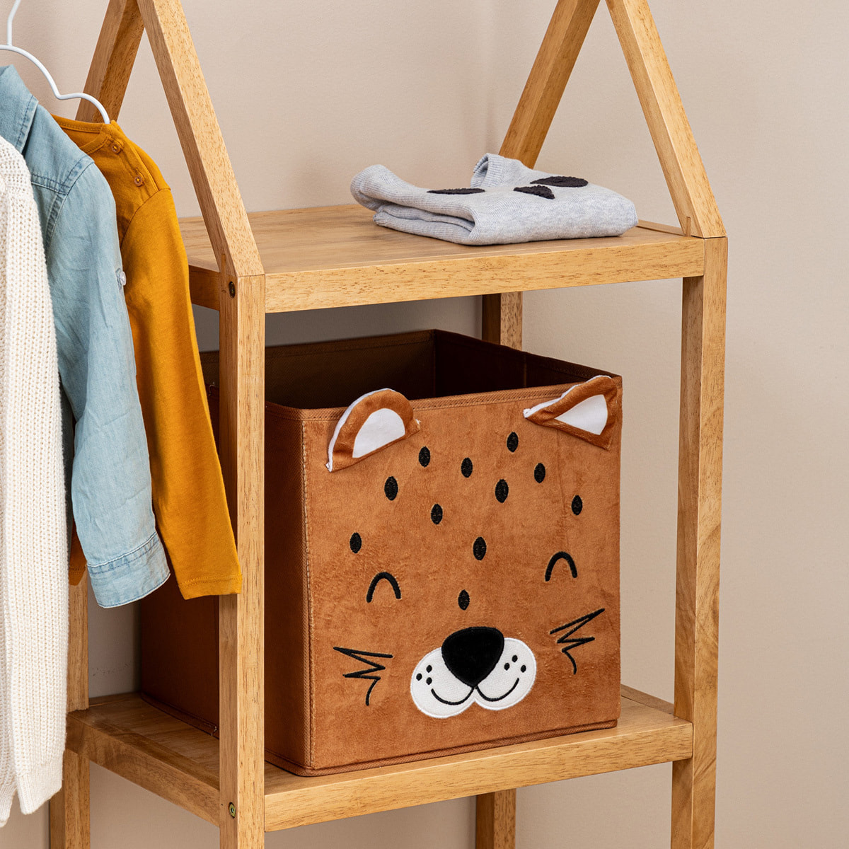 Bac de rangement Joey velours 29x29cm