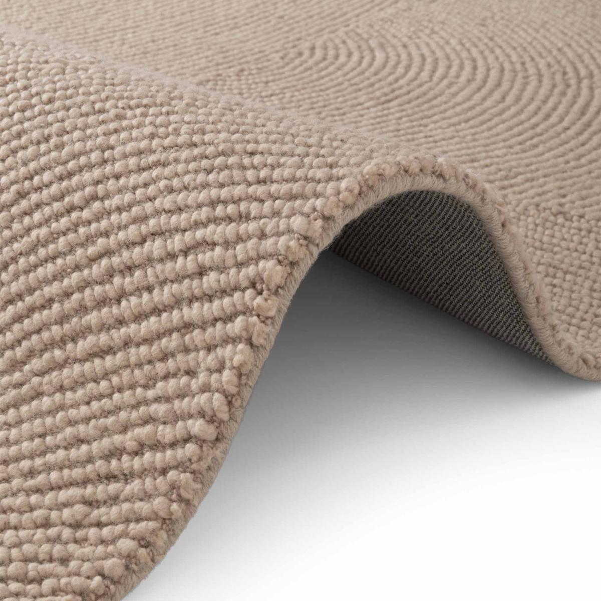 Tapis rond, motif rond, laine tissée main yox, chaleureux