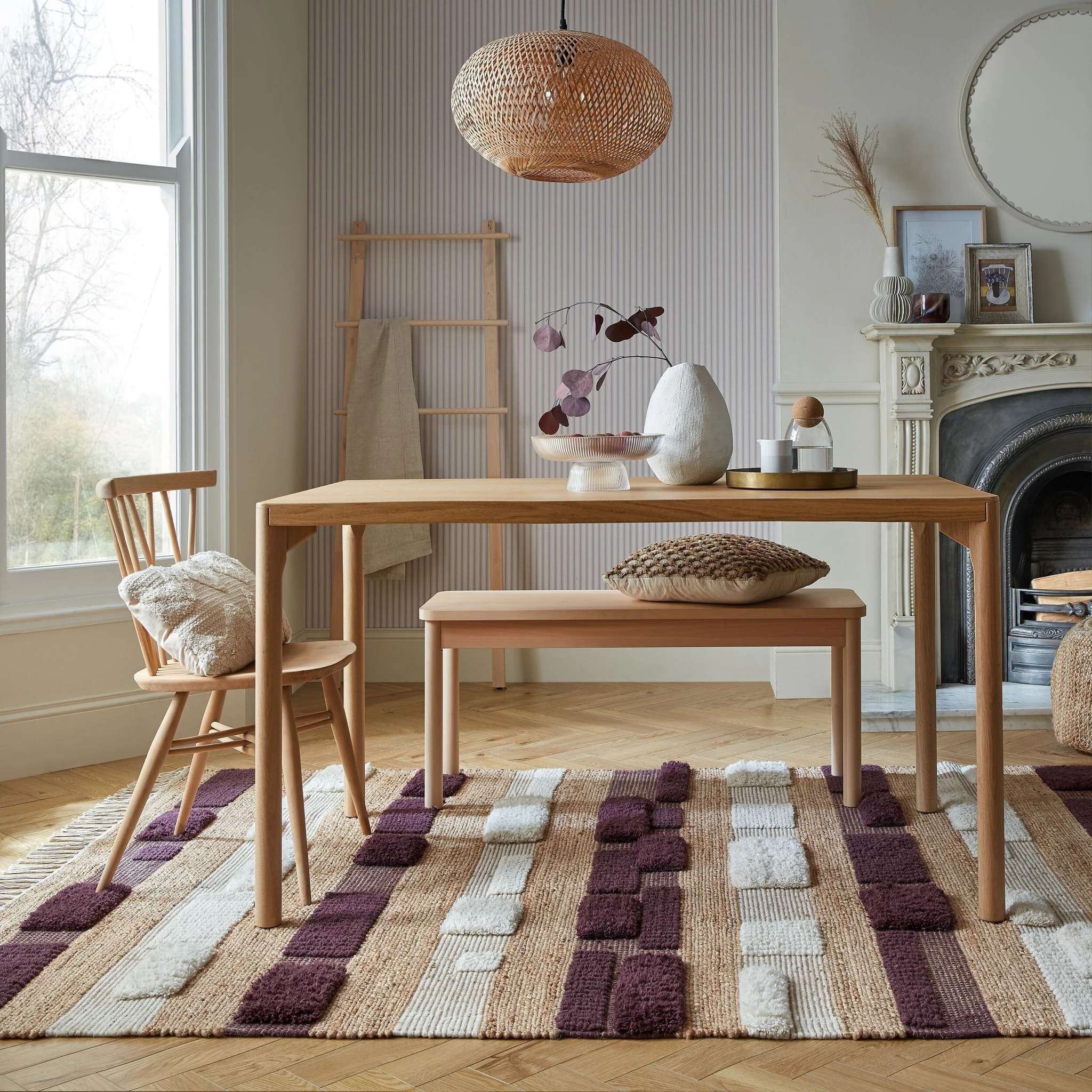 Tapis jute et laine MEDINA BLOCKS