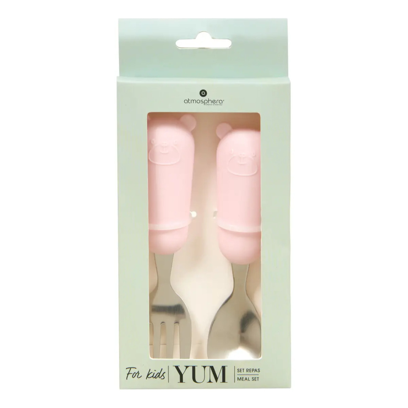 Set couverts cuillère et fourchette Yum l.16,5cm rose