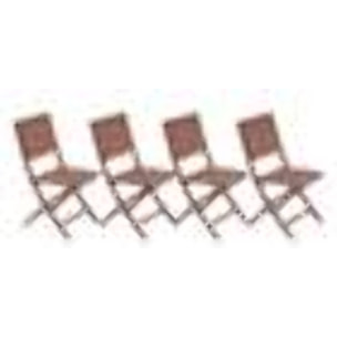 Lot de 4 Chaises de jardin Essentia pliables acajou