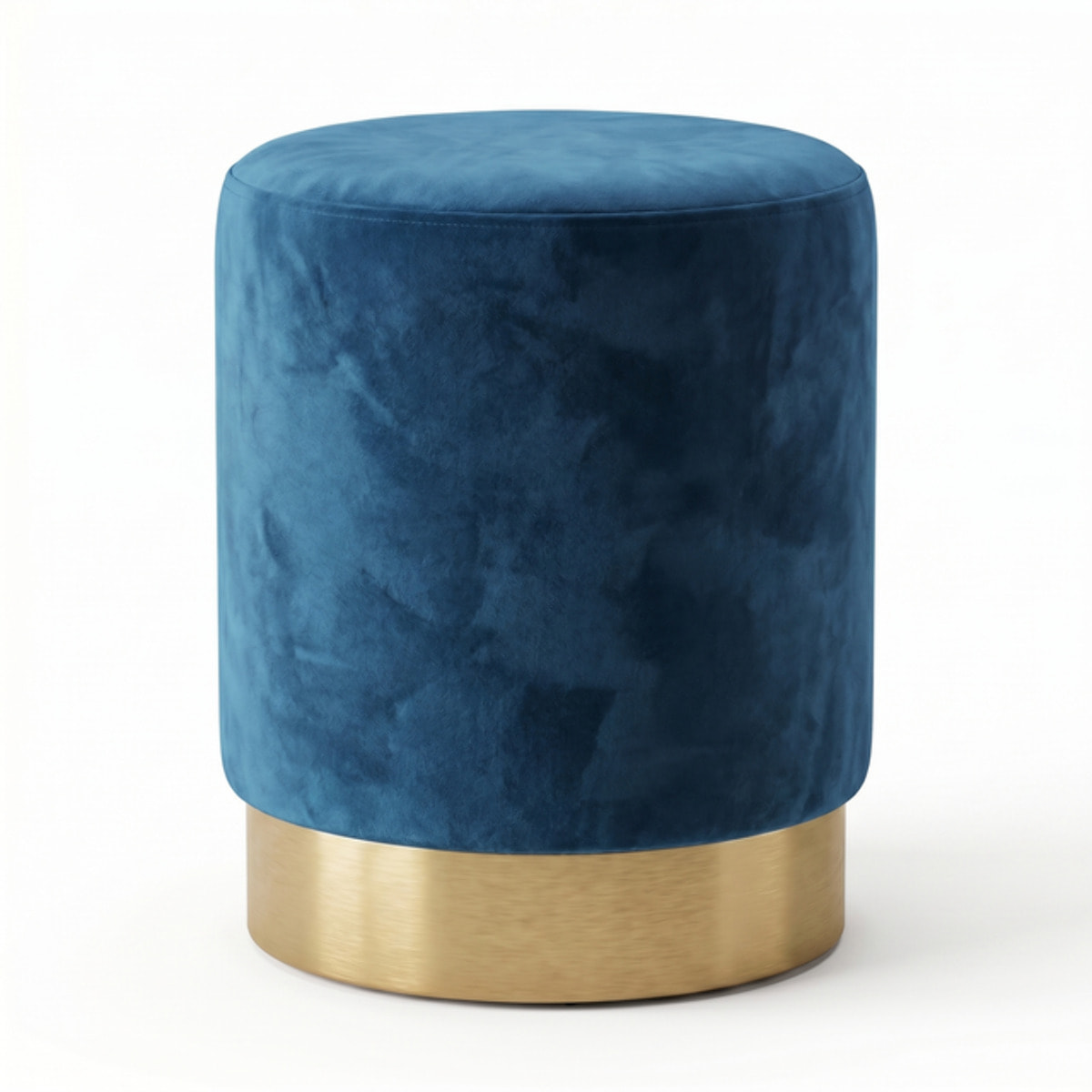 Pouf cilindrico in velluto - BLU