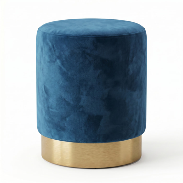 Pouf cilindrico in velluto - BLU