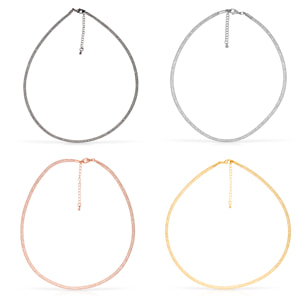 Pack de 4 collares de malla de cobre con relleno de cristal brillante y cierre de mosquetón de cobre.