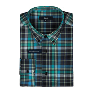 Camicia GRINO quadro grande verde e blu