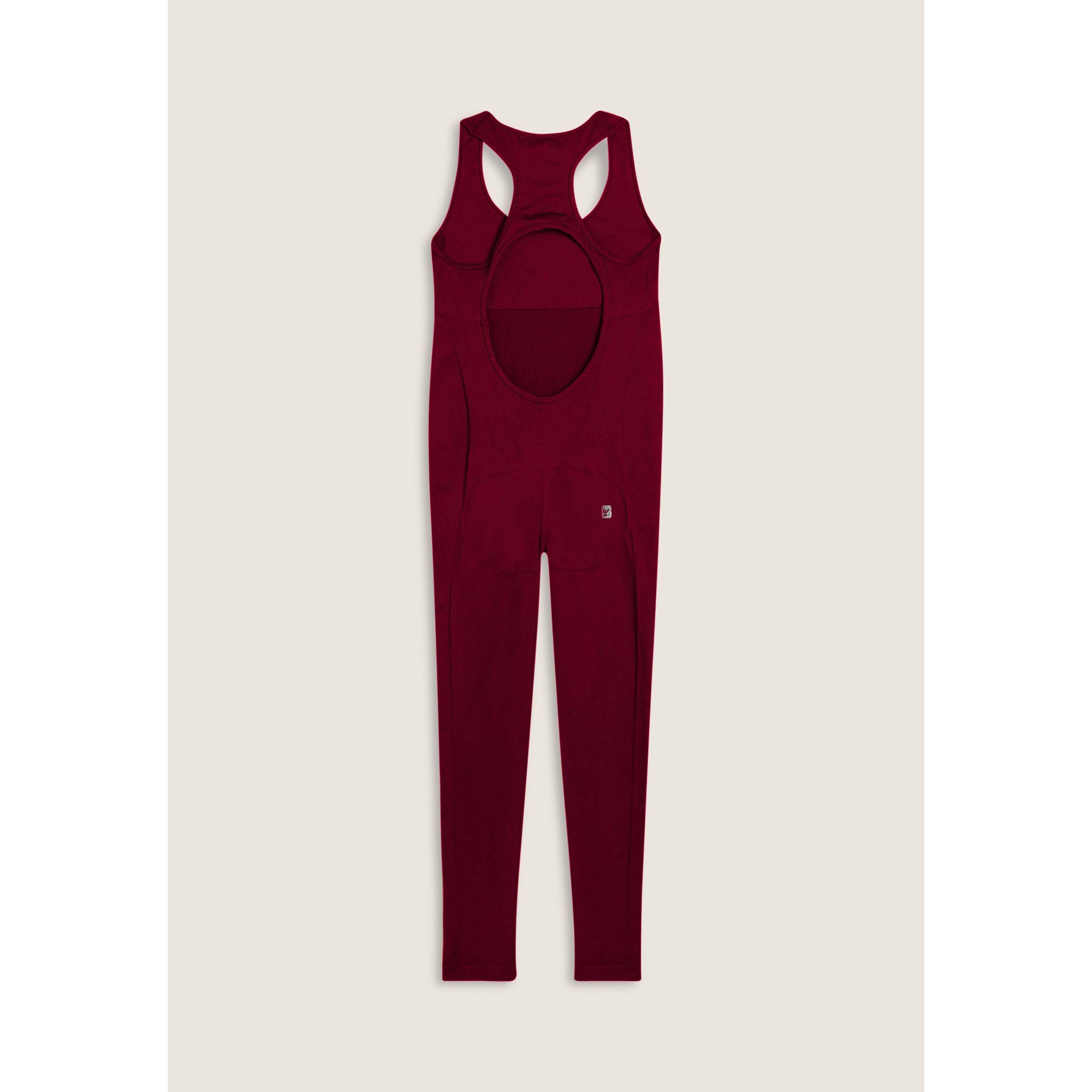 Tuta jumpsuit seamless con schiena scoperta e cuciture shaping