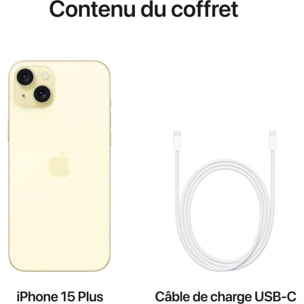 Smartphone APPLE iPhone 15 Plus Jaune 512Go 5G