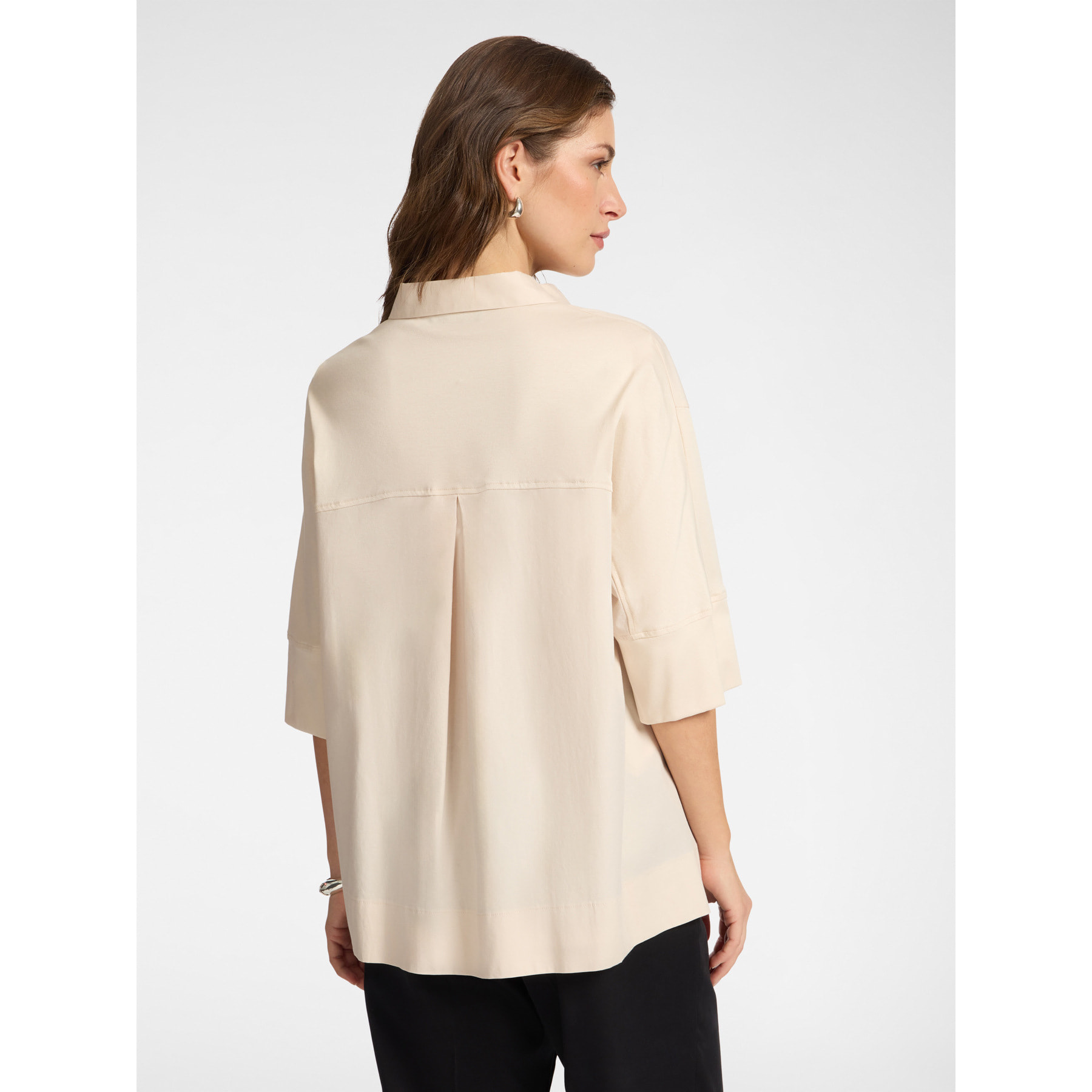 Elena Mirò - Blusa boxy con maniche a tre quarti - Beige