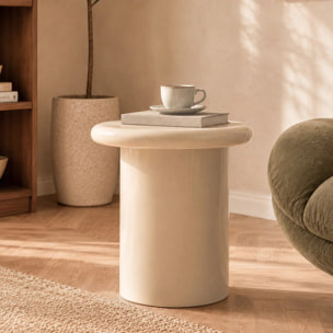 Table d'appoint laquée blanche en MDF, D50 cm - Apoline