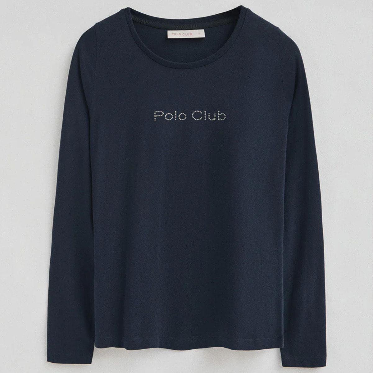 Maglietta blu marino a maniche lunghe brillantini Polo Club
