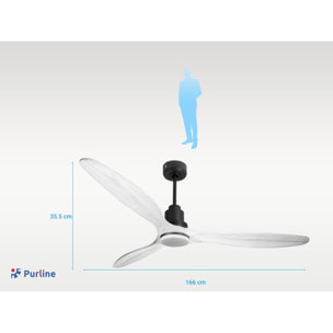 Ventilador de techo Modo Invierno/Verano Termostato Dimable Wifi Motor DC Techos Inclinados Mando a Distancia Luz tres tonos Hypersilence Memoria Vendible Shopify (AUTOMATICO) SalD166C04LED67264 PURLINE