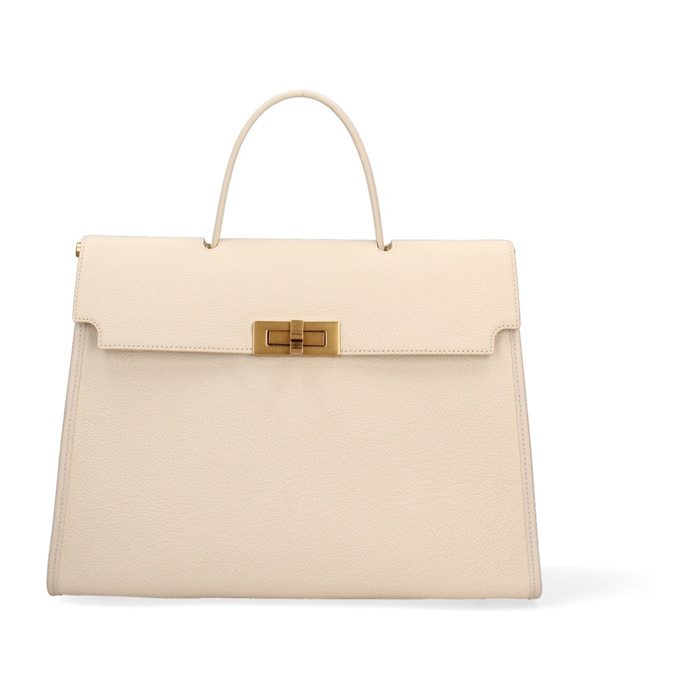 Borsa a mano da donna Made in Italy - Modello Zaffiro Lux - 100% pelle - 35.0 x 27.0 x 13.0 cm