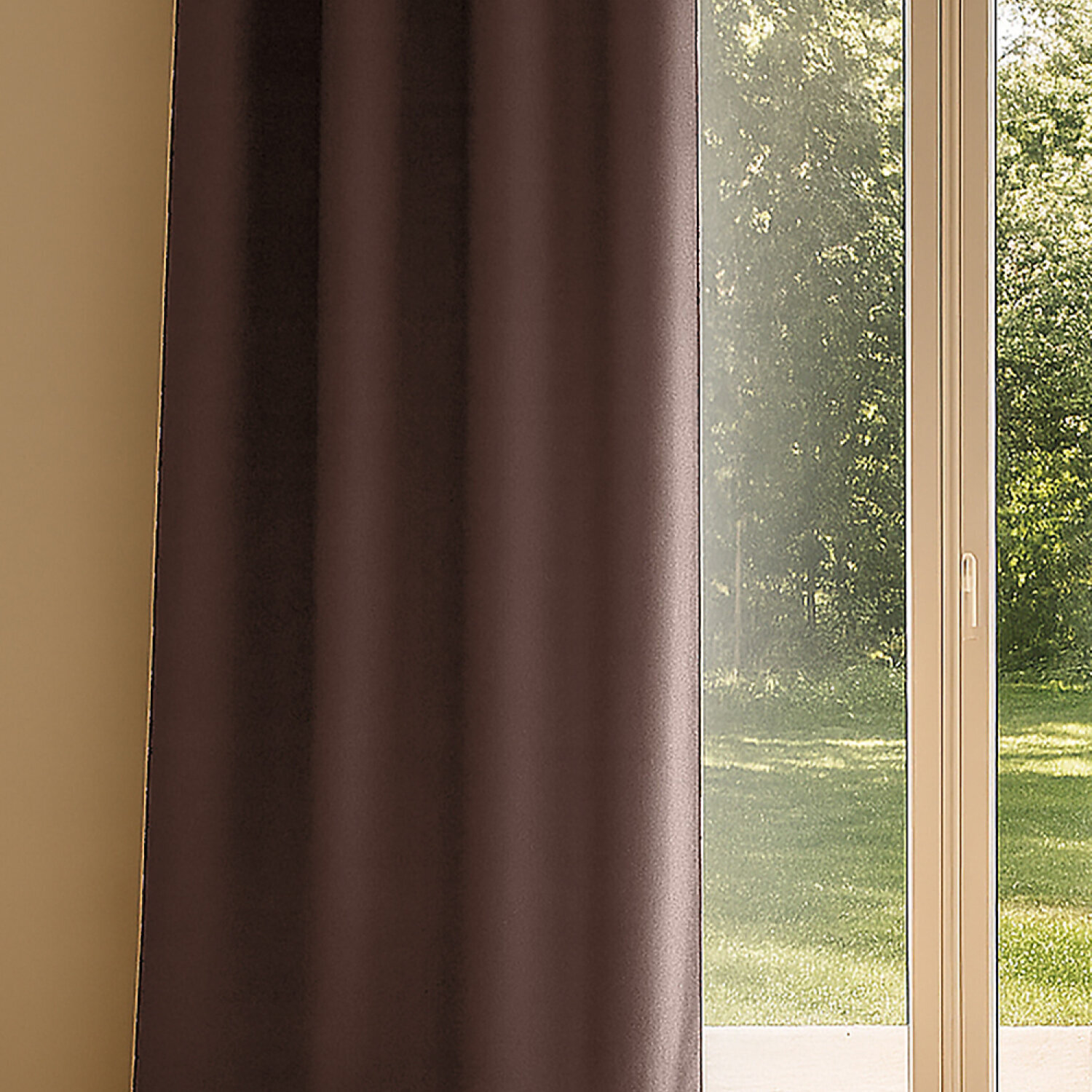 Rideau Polyester Occultant Uni Ombre