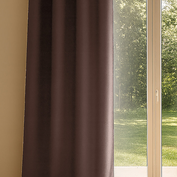 Rideau Polyester Occultant Uni Ombre