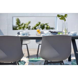 Salon de jardin aluminium et plateau aspect ciment 8 places KENZA