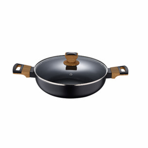 Tartera con tapa 28X7.5CM aluminio prensado Bergner Earth Black