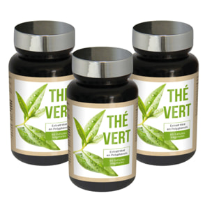 NUTRI EXPERT - Thé Vert - Aide au contrôle du poids - Brûle les graisses - Riche en caféine et antioxydants - Favorise le drainage - 100% extraits d?origine naturelle - Végan - Lot de 3 produits