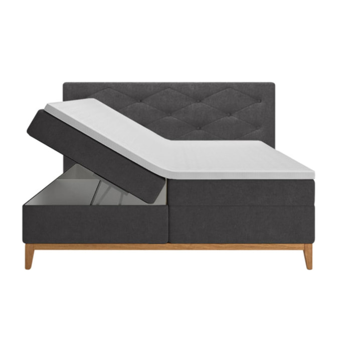 Lit boxspring complet avec 2 coffres 160x200cm - LAUSANNE